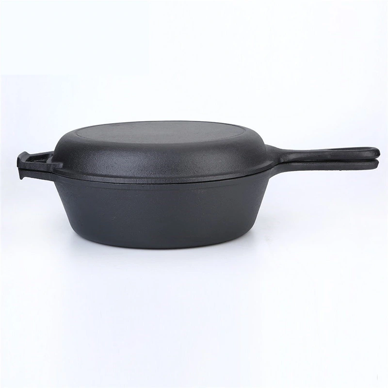 Cast Iron Dutch Oven Deep Fryer Skillet 3.2 Qrt Combo Cooker